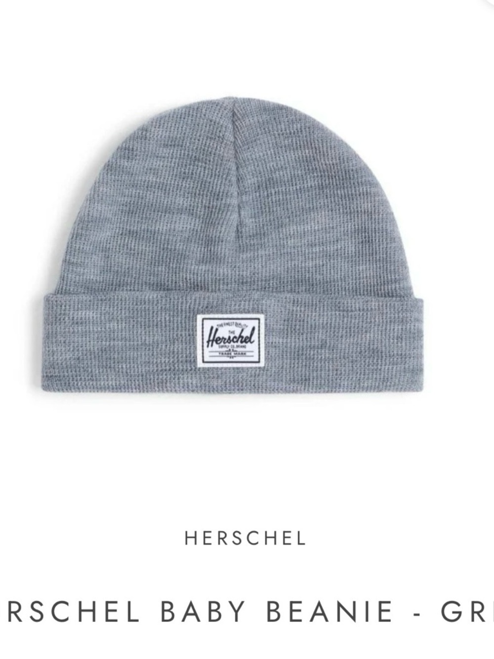 Baby Herschel Grey Knit Beanie 0-6m ** Brand New